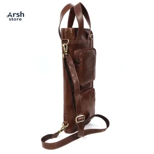 Leather Chef Knife Bag Roll Case w/ Shoulder Strap Professional Culinary Tool