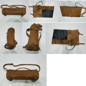 Real Genuine Tan Leather Chef Knives Bag/Pouch/Wallet/Roll/Storage Hand Made