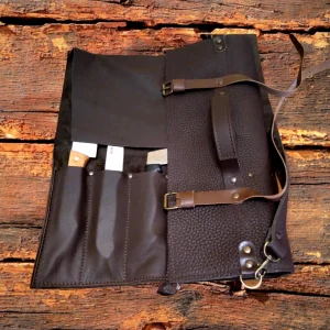 Leather knife roll Leather knife case Chef knife roll bag storage PERSONALIZED